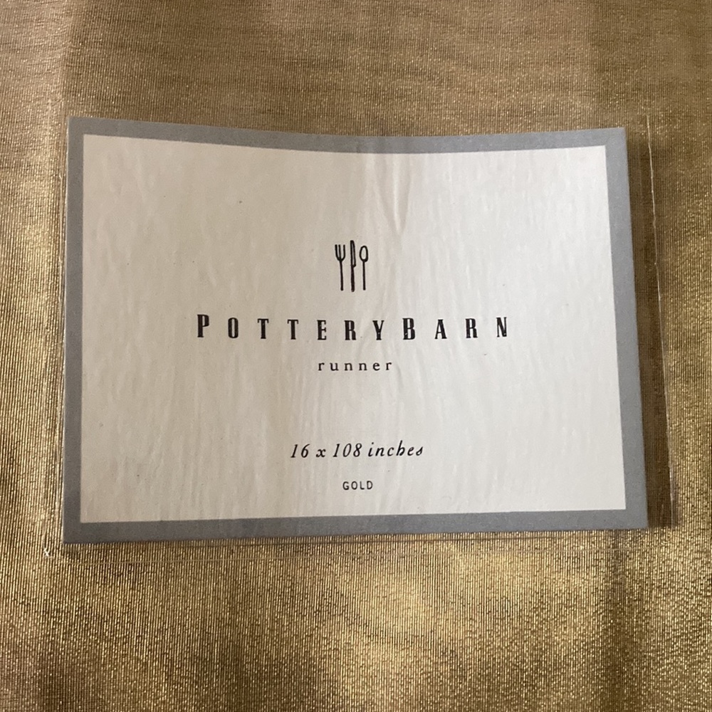 Rare Pottery Barn Gold Table Runner (NWT)
